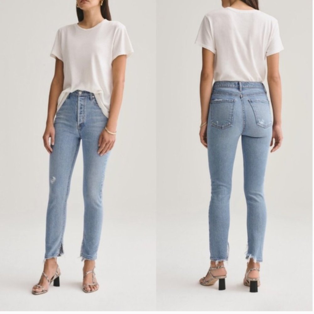 AGOLDE Nico Headlines Raw Hem Distressed Jeans 31 NEW